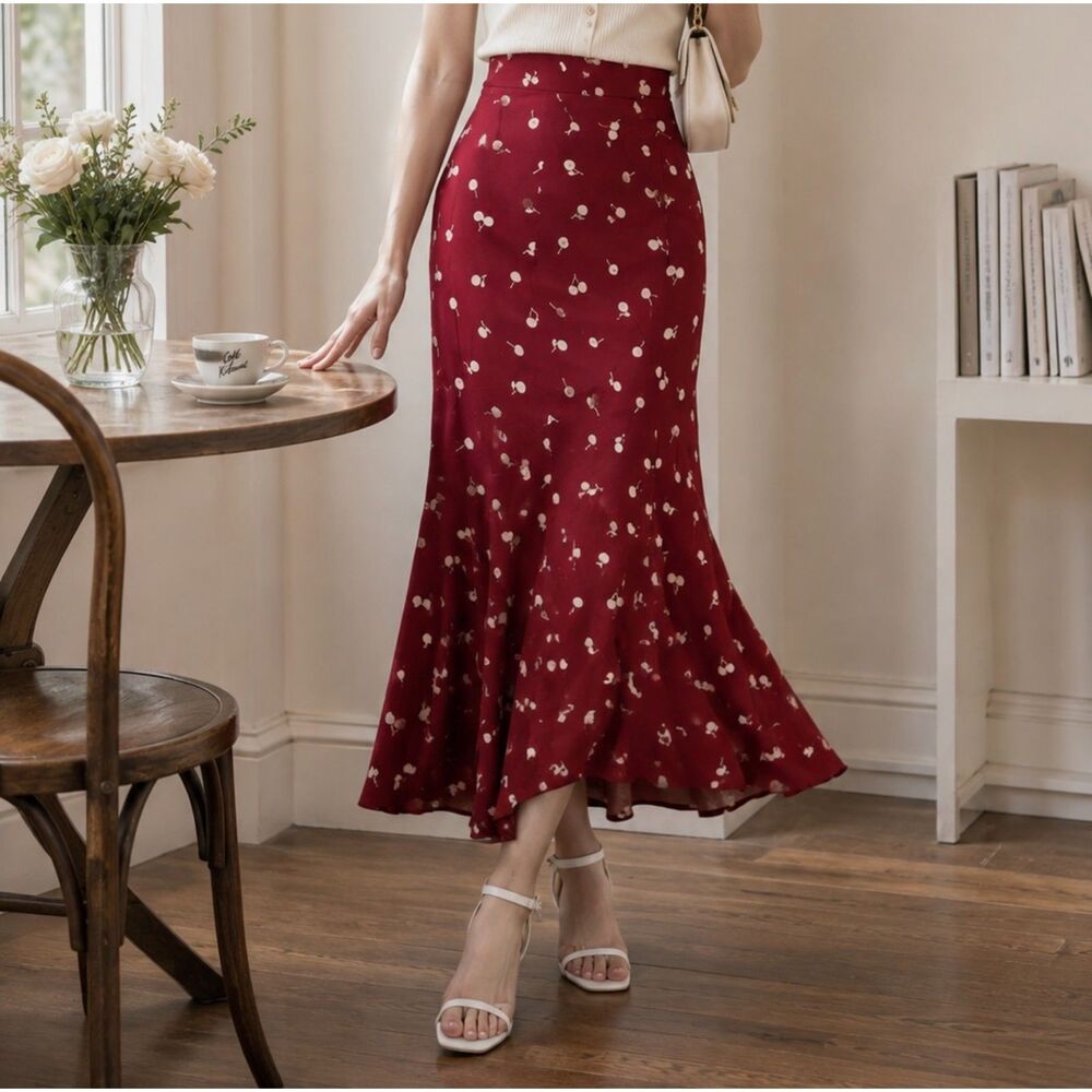 Cherry Print Skirt Size Small
